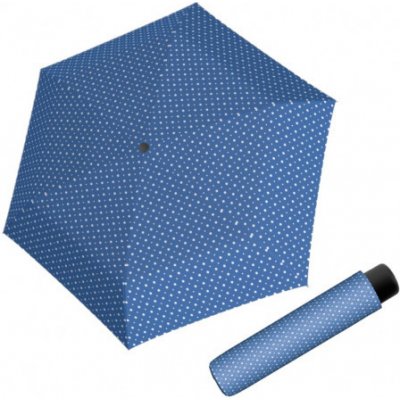 Derby Micro Alu Dots deštník dámský skládací modrý – Zboží Mobilmania