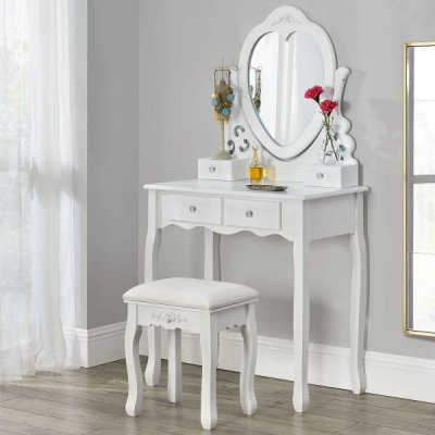 FurniGO - Toaletní stolek Julia - bílý – Zboží Dáma