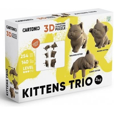Cartonic 3D puzzle KITTENS TRIO 3v1 254 ks – Zboží Dáma