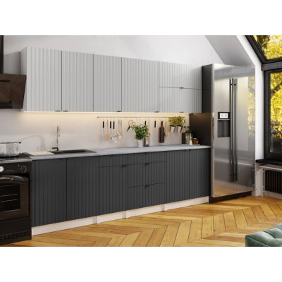 FRONTI Kuchyňská linka PEREA 260 cm Popel/Grafit – Zboží Dáma