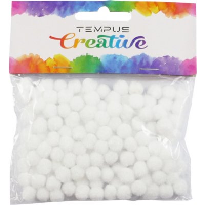 Tempus Kuličky pom poms bílá barva mini 120 ks – Hledejceny.cz