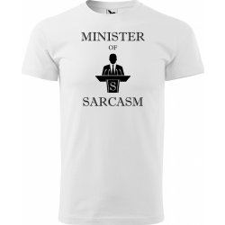 Sablio tričko s potiskem Minister of sarcasm bílé