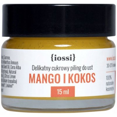 Iossi Mango & Kokos Jemný cukrový peeling na rty se včelím voskem 15 ml