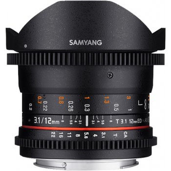Samyang 12mm T3.1 VDSLR ED AS NCS Fisheye Canon EF