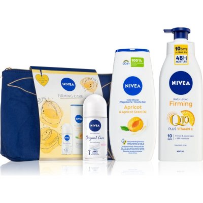 Nivea Firming Care roll-on 50 ml + sprchový gel 250 ml + tělové mléko 400 ml + kosmetická taška dárková sada