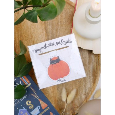 Magnetická záložka Míša v šálku Pumpkin cat – Hledejceny.cz