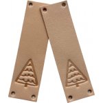 Kreatinka/CEDULKA KOŽENÁ SRDCE 70x12mm Barva: Hnědá tmavá ombre, vzor: Stromeček1 – Zboží Dáma