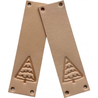 Kreatinka/CEDULKA KOŽENÁ SRDCE 70x12mm Barva: Hnědá tmavá ombre, vzor: Stromeček1 – Zboží Dáma