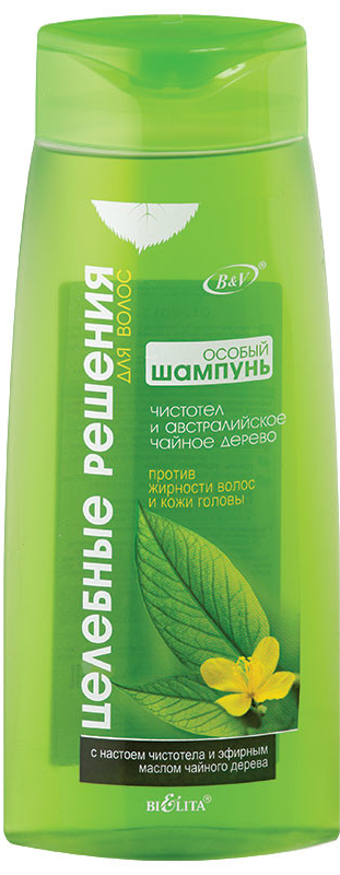 Belita-Vitex Healing solutions šampon proti mastným vlasům a pokožce hlavy s vlaštovičníkem a australským čajovníkem 480 ml