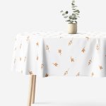 Goldea oválný ubrus 100% bavlněné plátno hnědé podzimní lístky 120x160 cm – Zboží Dáma