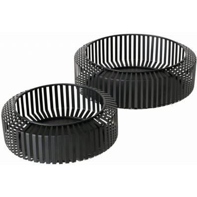 Boltze Dekorativní misky VIKI, kovové, 2 ks, Ø 24-30 cm černá – Zboží Dáma