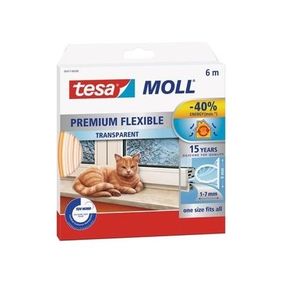 TESA Těsnění do oken silikonové "D", 9 x 7 mm x 6 m, transparentní – Hledejceny.cz