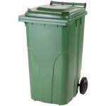 Meva popelnice s víkem, plastová, zelená, 240 l MT0005-2 – Zboží Mobilmania