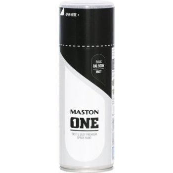 MASTON® barva ve spreji ONE sprejPAINT akrylová 400 ml Black RAL 9005 mat