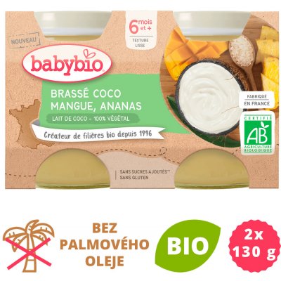 Babybio Brassé z kokosového mléka mango ananas 2 x 130 g – Hledejceny.cz