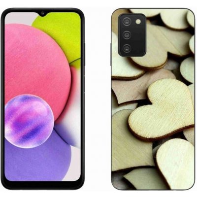 Pouzdro mmCase gelové Samsung Galaxy A03s - dřevěná srdíčka