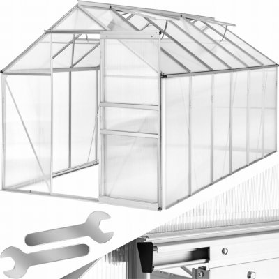 TecTake 402479 Polykarbonátový bez základny 375 x 185 x 195 cm hliník – Zboží Dáma