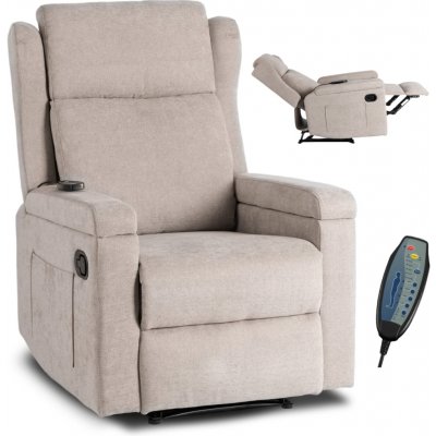 JAKS Masážní křeslo Sebastián béžové látka – Zboží Dáma