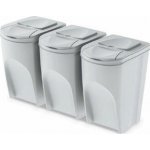 Prosperplast Sada 3 odpadkových košů SORTIBOX popelavá objem 3 x 35 L – Hledejceny.cz