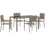 Omaxi 455109 Zahradní jídelní souprava 5 pcs Šedá 150 x 90 x 75 cm polyratan – Hledejceny.cz