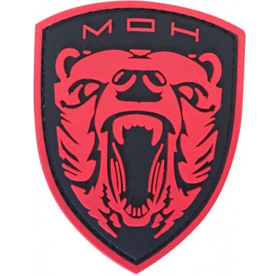 WARAGOD Medal of Honor MOH Grizzly PVC nášivka, červená – Sleviste.cz