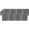 Příslušenství k plotu Nabytek XL Plotová sada WPC 8 čtvercových + 1 šikmý díl 1484 x 186 cm šedá