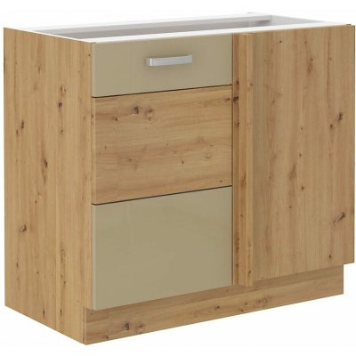 Rohová kuchyňská linka ARTISAN HG 105 ND 1F Cappucino/dub – Zboží Dáma