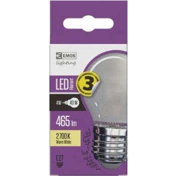 Emos LED žárovka Filament Mini Globe A++ matná 4W E27 teplá bílá