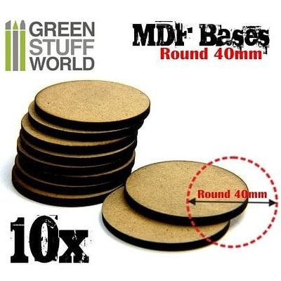 Dřevotřískové podstavce MDF Bases Round 40mm (10 ks) – Zboží Živě
