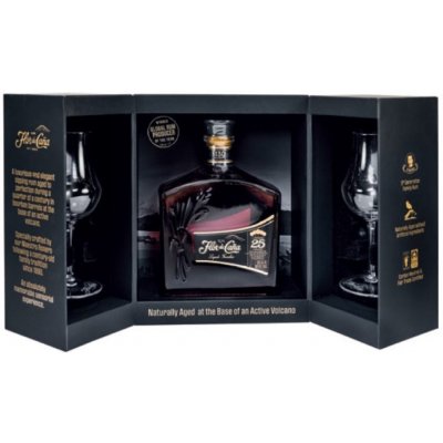 Flor de Caña 25y 40% 0,7 l (dárkové balení 2 sklenice)