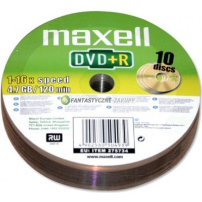 Maxell DVD+R 4,7GB 16x, 10ks (275734) – Zbozi.Blesk.cz