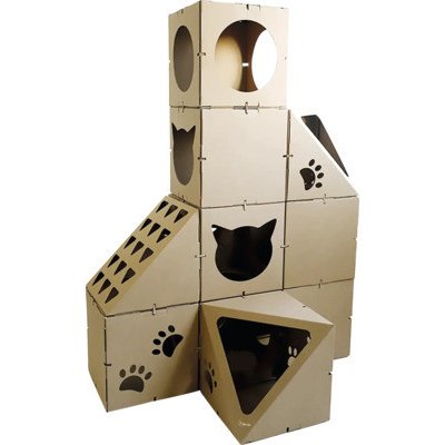 Hravá kočka Domek kartonový Torre 81 x 108 x 81 cm – Sleviste.cz