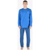 Pánské pyžamo Gina 79153 pánské pyžamo dlouhé modré