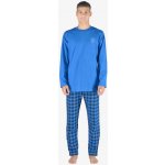 Gina 79153 pánské pyžamo dlouhé modré
