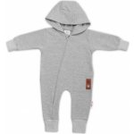 Teplákový overal s kapsičkou a kapucí BOY Baby Nellys šedý – Zboží Dáma