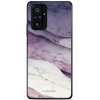 Pouzdro a kryt na mobilní telefon Xiaomi Pouzdro Mobiwear Glossy Xiaomi Redmi Note 10 pro - G028G - Bílý a fialový mramor