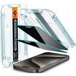 Spigen Glass tR EZ Fit Privacy 2 Pack, transparency - iPhone 15 Pro AGL06894 – Zboží Živě