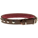 Cobbys Pet Obojek z pravé nubukové kůže podšitý a vybíjený – Sleviste.cz