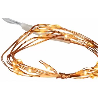 NIPEKO Drát měď 40xLED 2m classic bat.timer – Hledejceny.cz