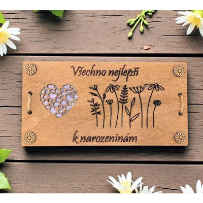 Dekorace z Řečice Dárková dřevěná obálka na peníze k narozeninám – Sleviste.cz