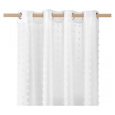 Stylová bílá záclona s kuličkami 140 x 250 cm