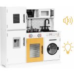 EcoToys Velká dřevěná kuchyňka pro děti se zvuky 80 cm – Sleviste.cz