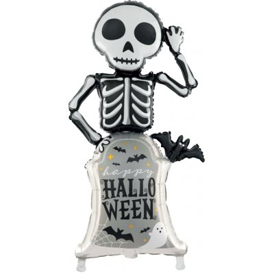 Party Fóliový balón Kostra na náhrobku Halloween 58x120,5cm