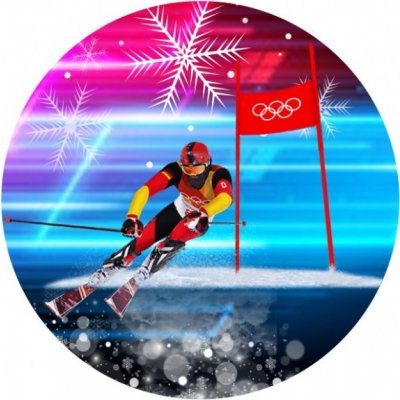 Emblém barevný EM494 lyže sjezd – Sleviste.cz