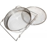 Cedník (síto) dvojitý, rovný, nerezový 24 cm s úchyty – Zboží Dáma