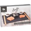 Jídelní souprava Excellent Sushi set porcelán břidlice bambus sada 7 ks