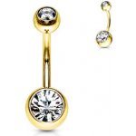 Šperky4U pozlacený piercing do pupíku banánek BS01014-C – Sleviste.cz