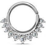 Šperky4U Septum piercing do nosu ucha kruh s čirými zirkony N01171-C – Zboží Dáma