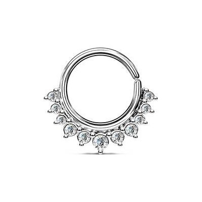 Šperky4U Septum piercing do nosu ucha kruh s čirými zirkony N01171-C – Zboží Dáma