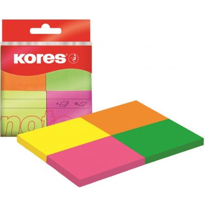 Bloček samolepící 40x50mm 4 neon barvy 4x50 listů Multicolour – Hledejceny.cz